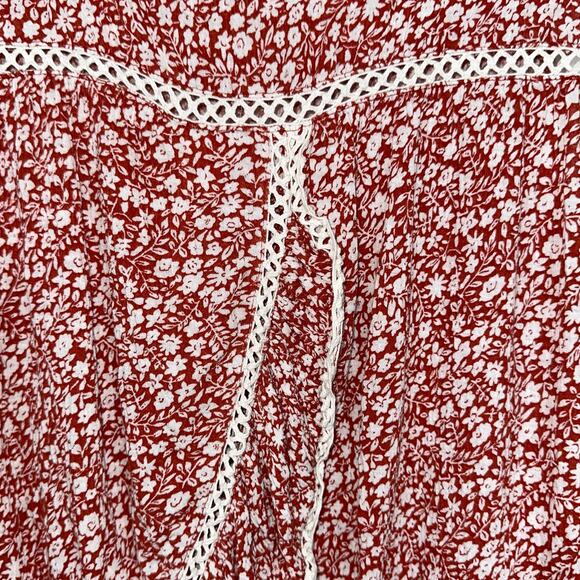 Anthropologie Maeve Quinn Floral Lace Crossover Back Peplum Top Size Small - Picture 10 of 14